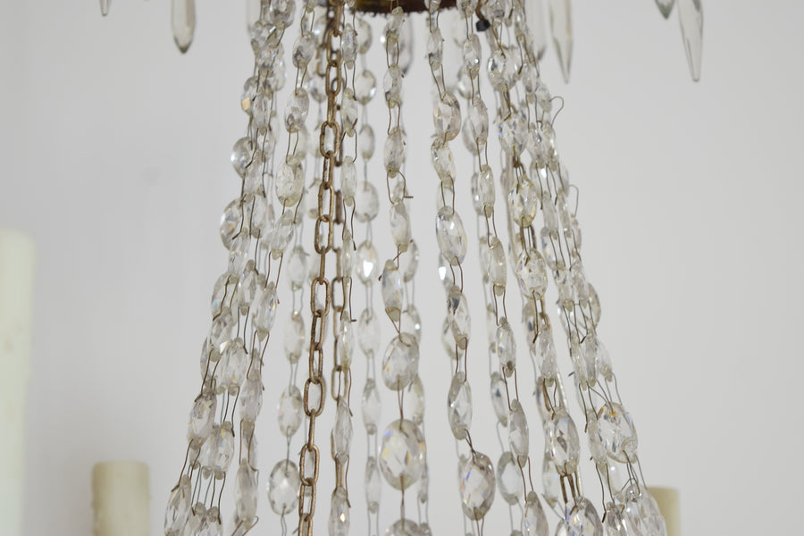Brass and Glass 14-Light Chandelier
