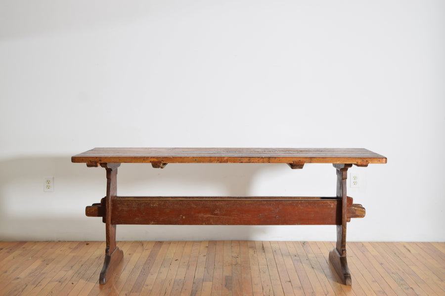 Pinewood Stretcher Table with Original Paint