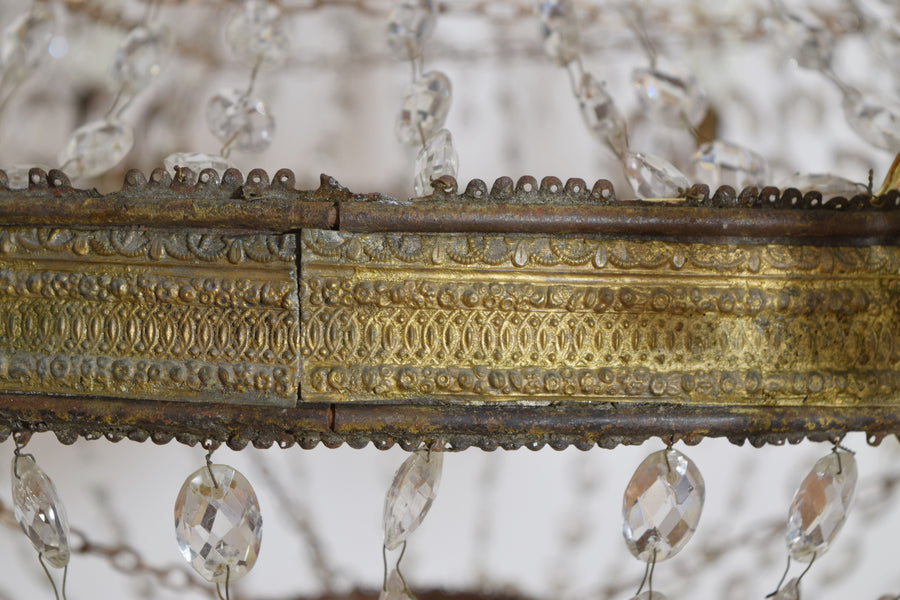 Brass and Glass 14-Light Chandelier