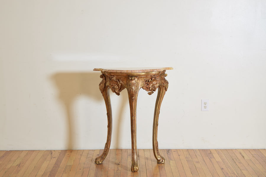 Giltwood and Marble-Top Console Table