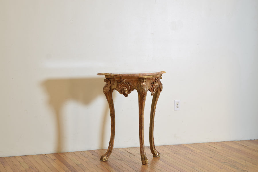 Giltwood and Marble-Top Console Table