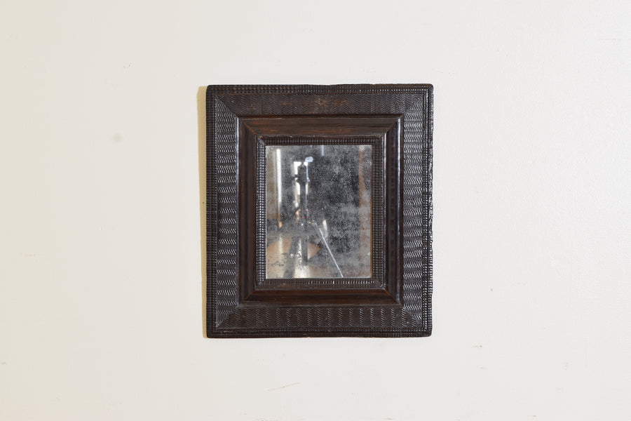 Small Ebonized Walnut Guilloche Mirror