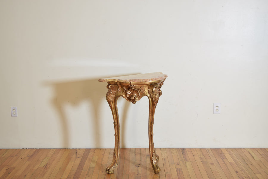 Giltwood and Marble-Top Console Table