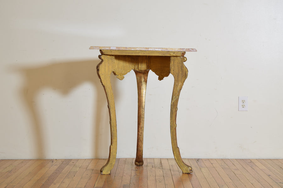 Giltwood and Marble-Top Console Table