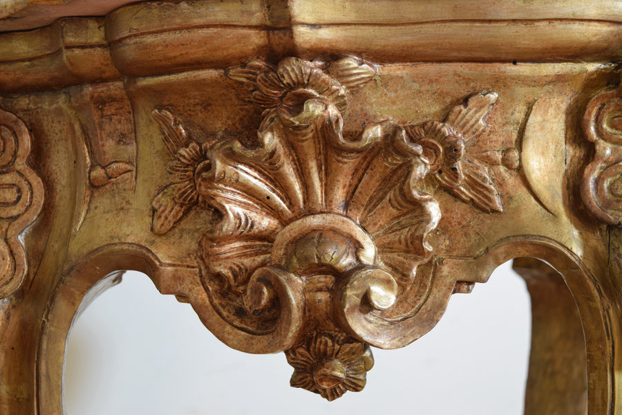 Giltwood and Marble-Top Console Table