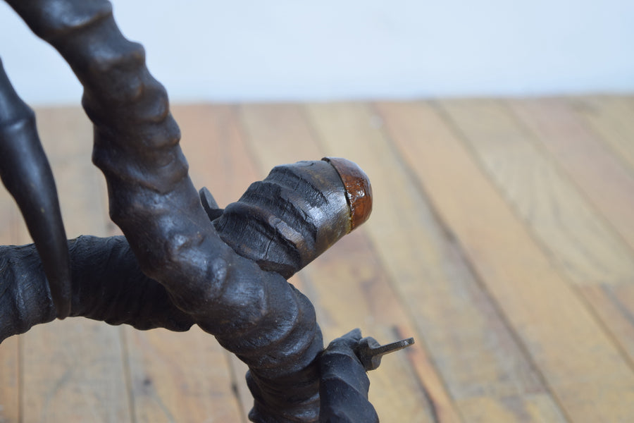 Antelope Horn, Brass, and Walnut Low Table