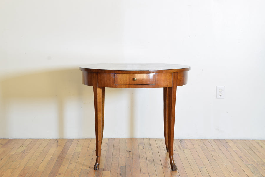 Walnut and Ebonized 1-Drawer Center Table