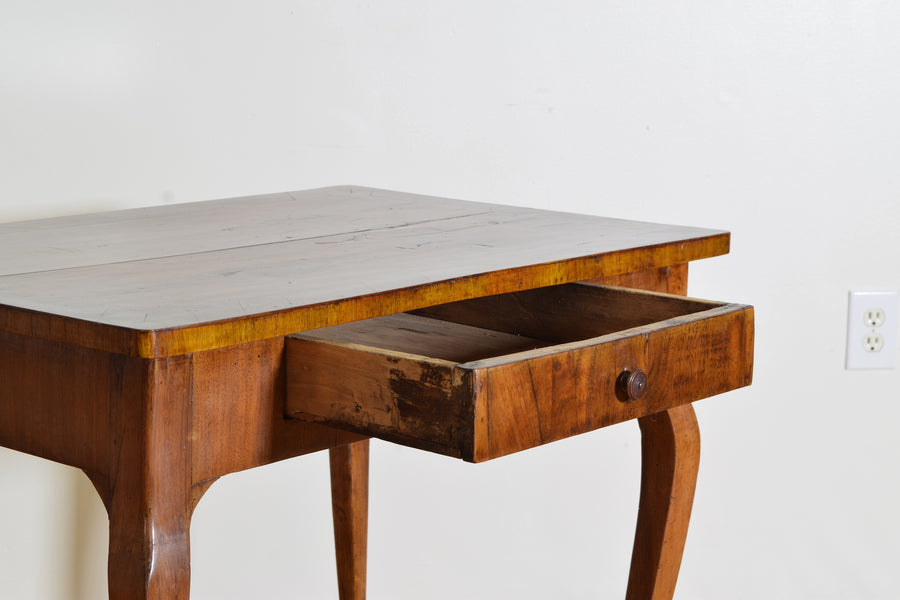 Walnut Veneer 1-Drawer Table