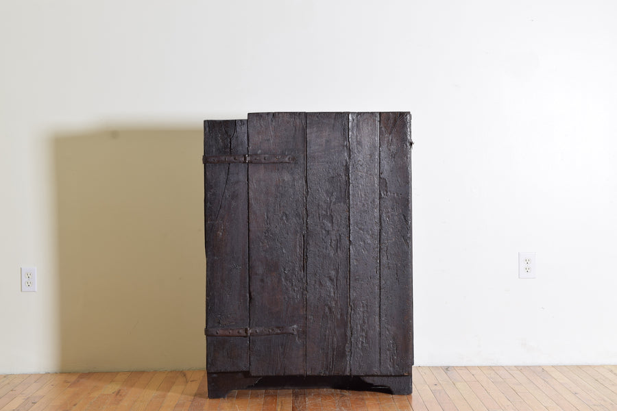 Ebonized Oak 1-Door Footed Cabinet