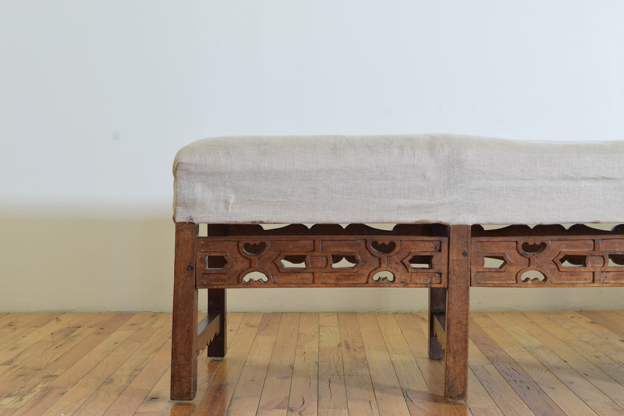 Pair of Carved Walnut Benches
