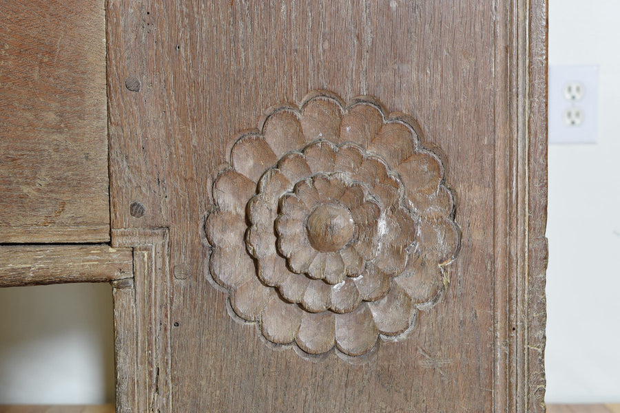 Carved Oak Cassone with Iron Hardware