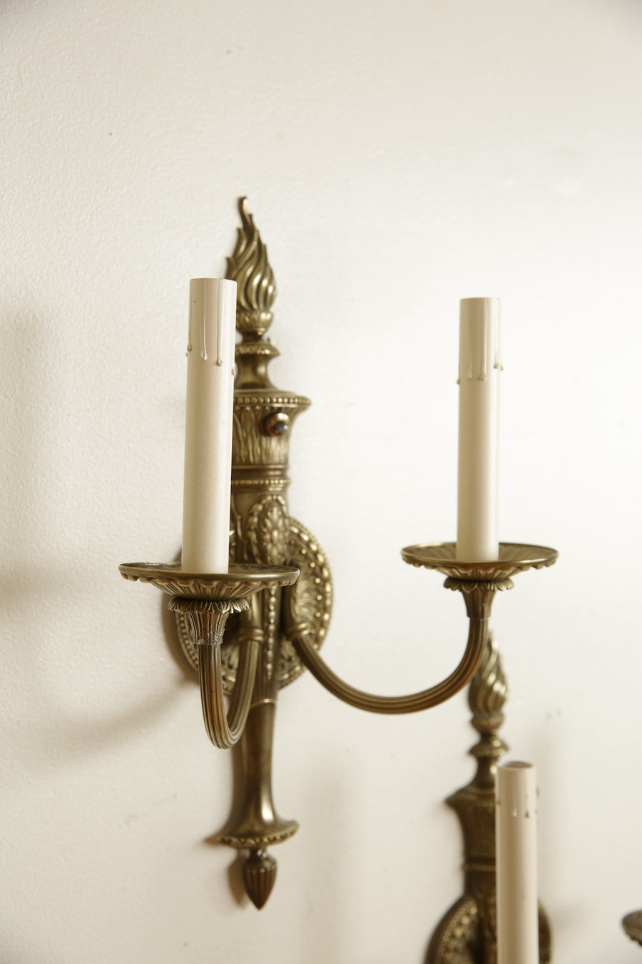 Pair of Cast Brass 2-Light Sconces