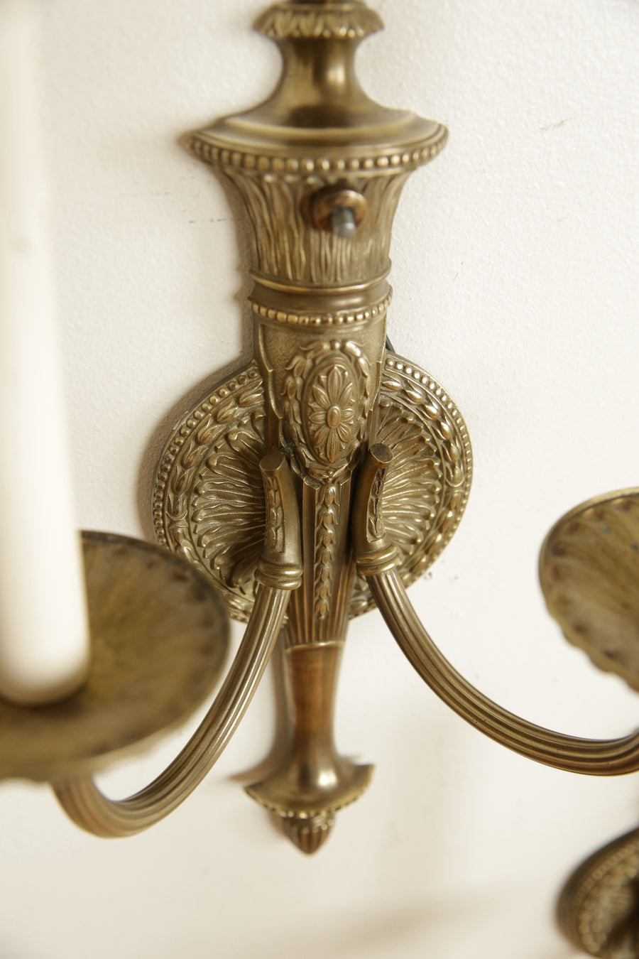 Pair of Cast Brass 2-Light Sconces