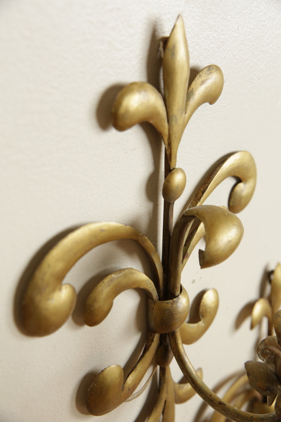 Pair of Gilt Painted Metal 1-Light Sconces