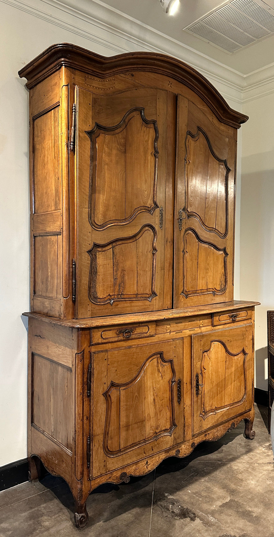 Provincial Walnut Buffet a Deux Corps