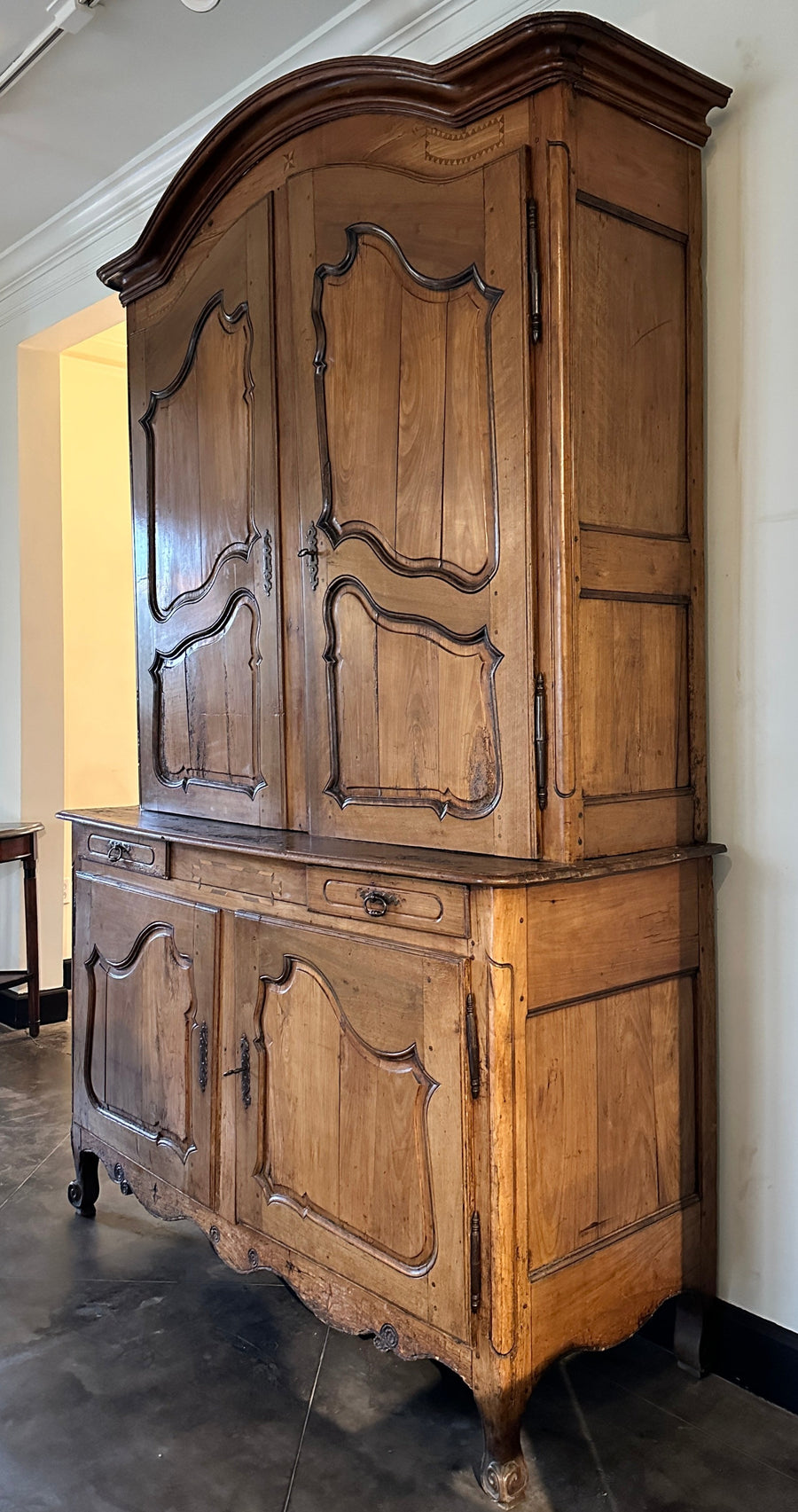 Provincial Walnut Buffet a Deux Corps