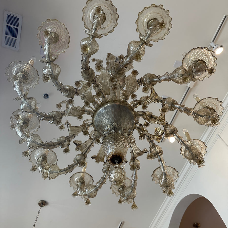 Murano Blown Glass 12-Light Chandelier
