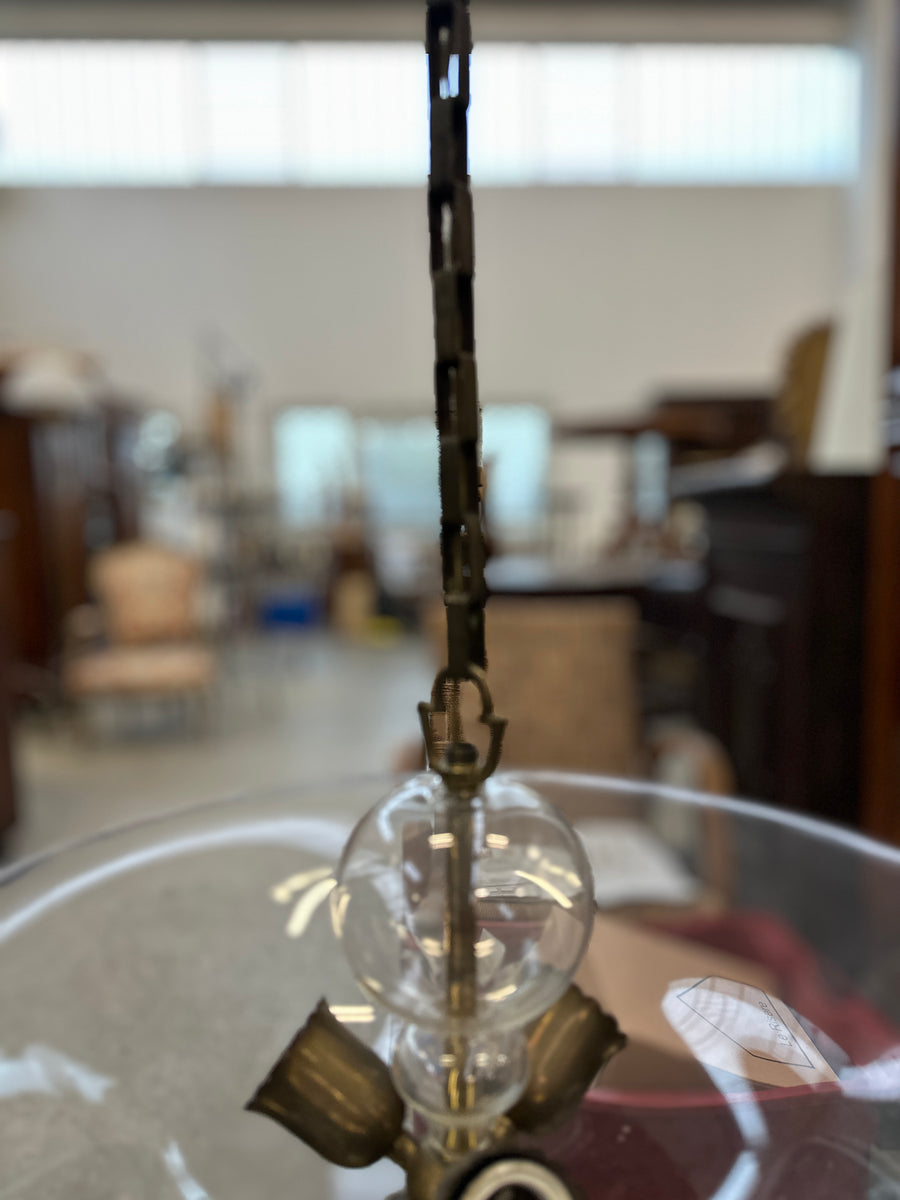 Brass and Murano Glass 3-Light Chandelier/Pendant