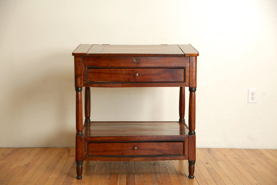 Walnut Slant Front 2-Drawer Desk