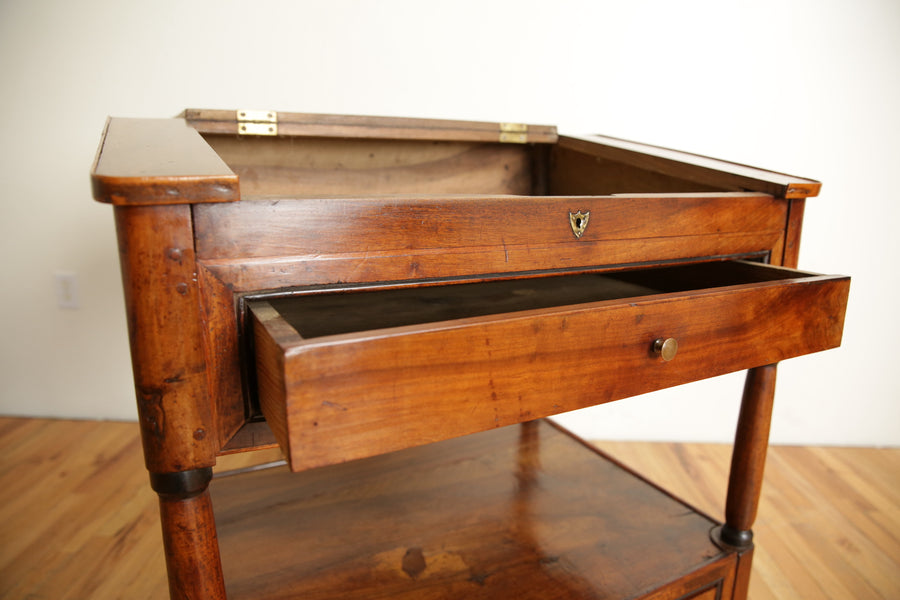 Walnut Slant Front 2-Drawer Desk