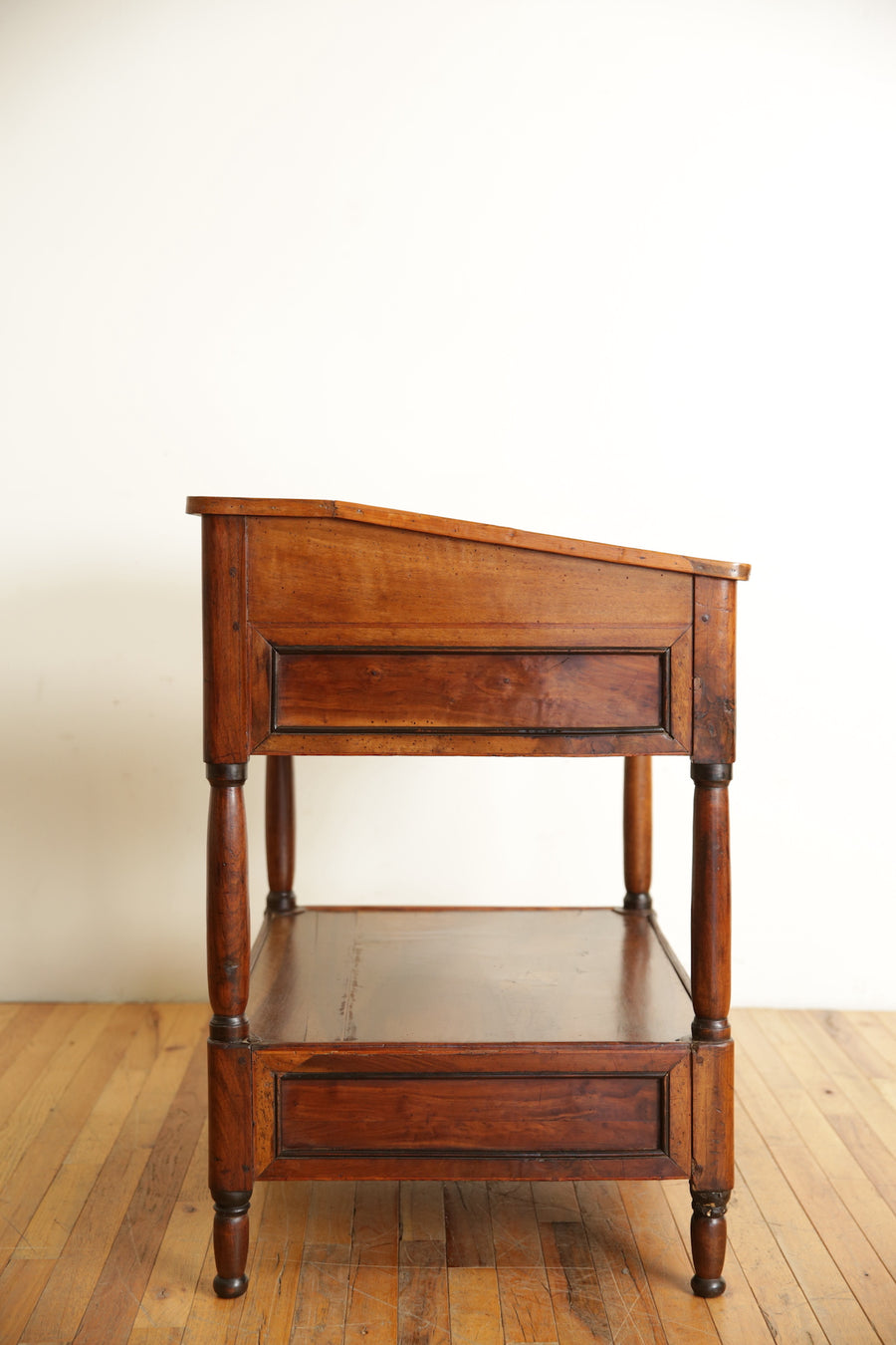 Walnut Slant Front 2-Drawer Desk