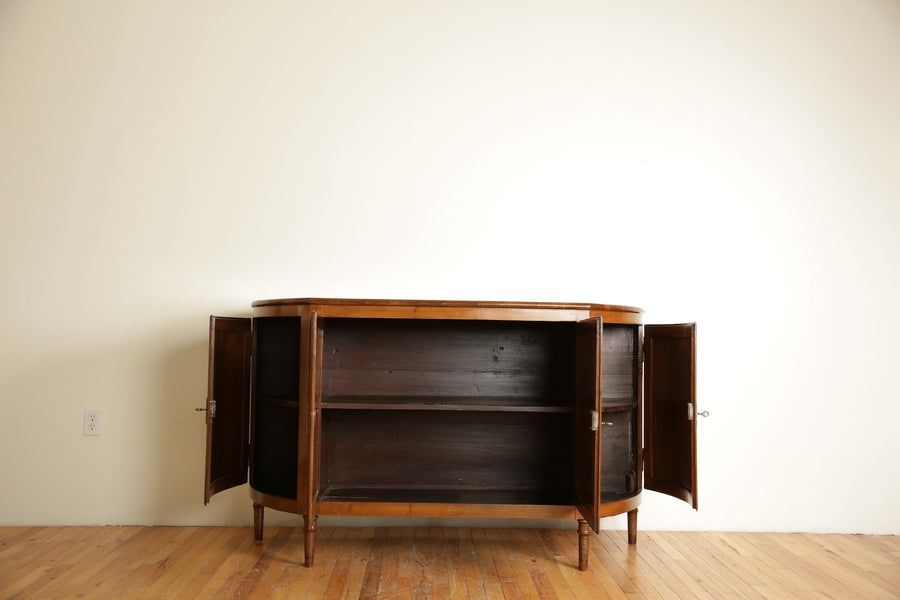 Walnut and Inlaid 4-Door Sagomata Credenza