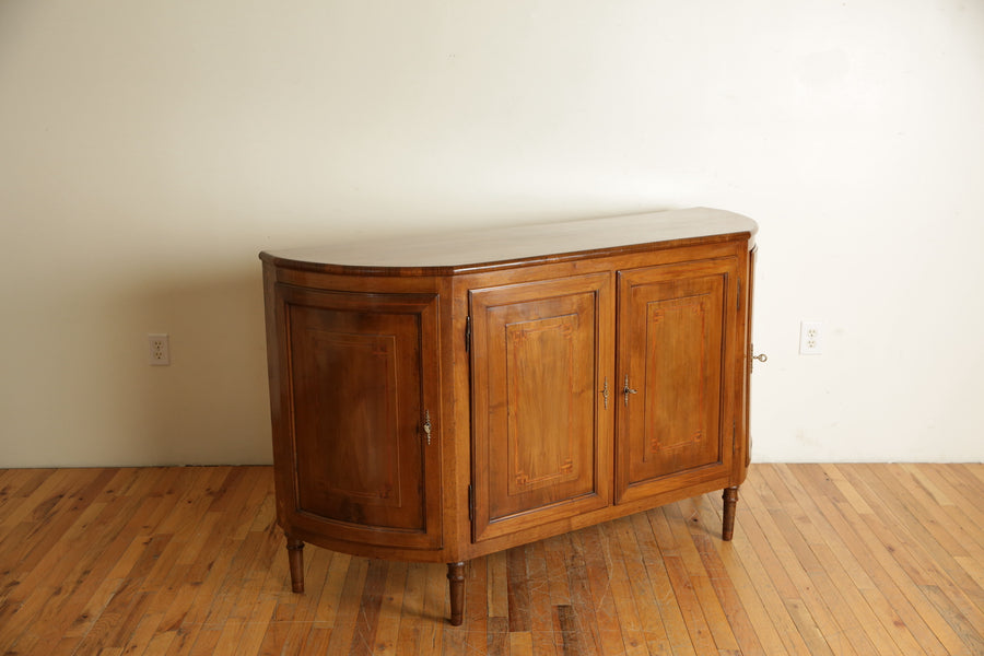 Walnut and Inlaid 4-Door Sagomata Credenza