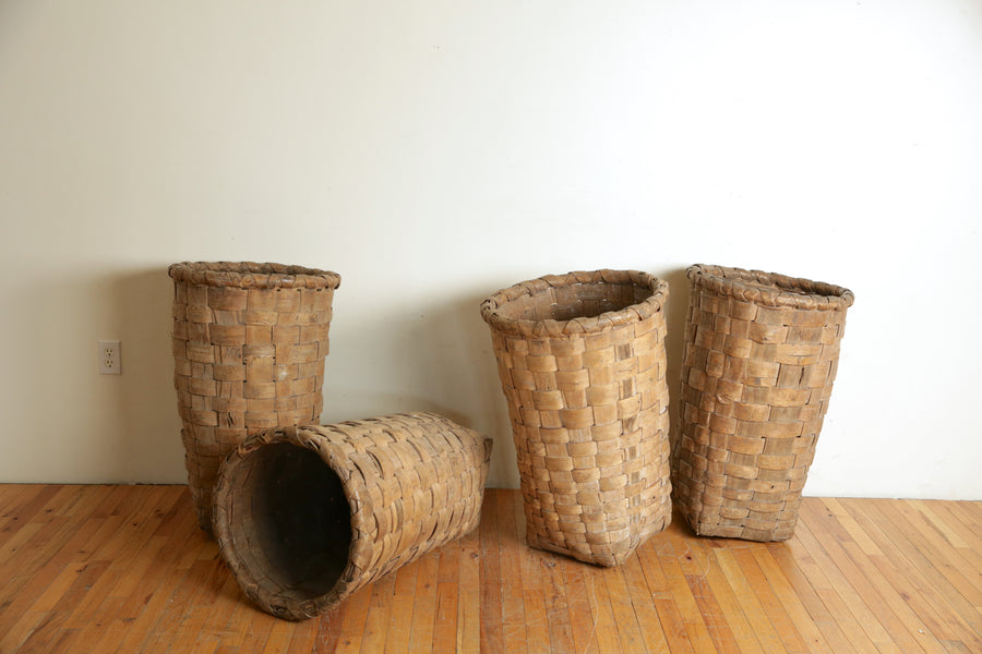 Set of 4 Woven Chestnut Harvest Baskets