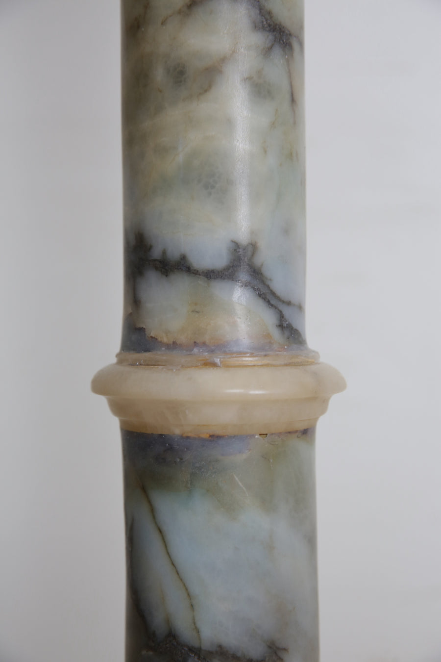 Marble and Carved Alabaster Floor Lamp