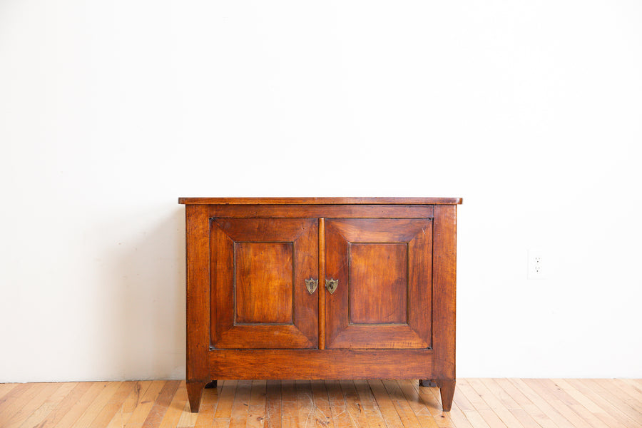 Walnut and Brass 2-Door Cabinet