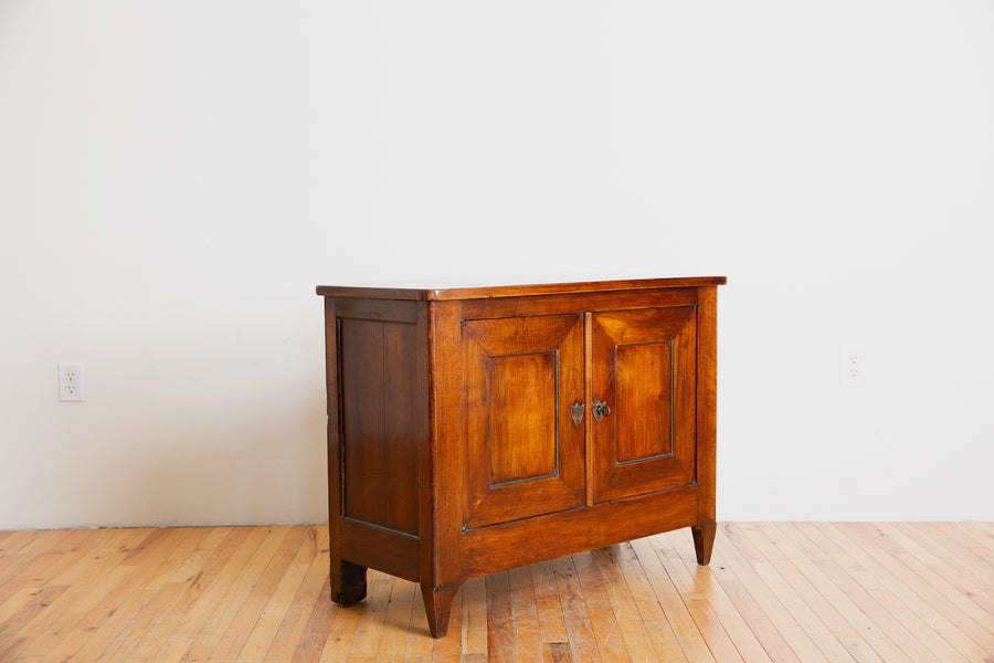 Walnut and Brass 2-Door Cabinet