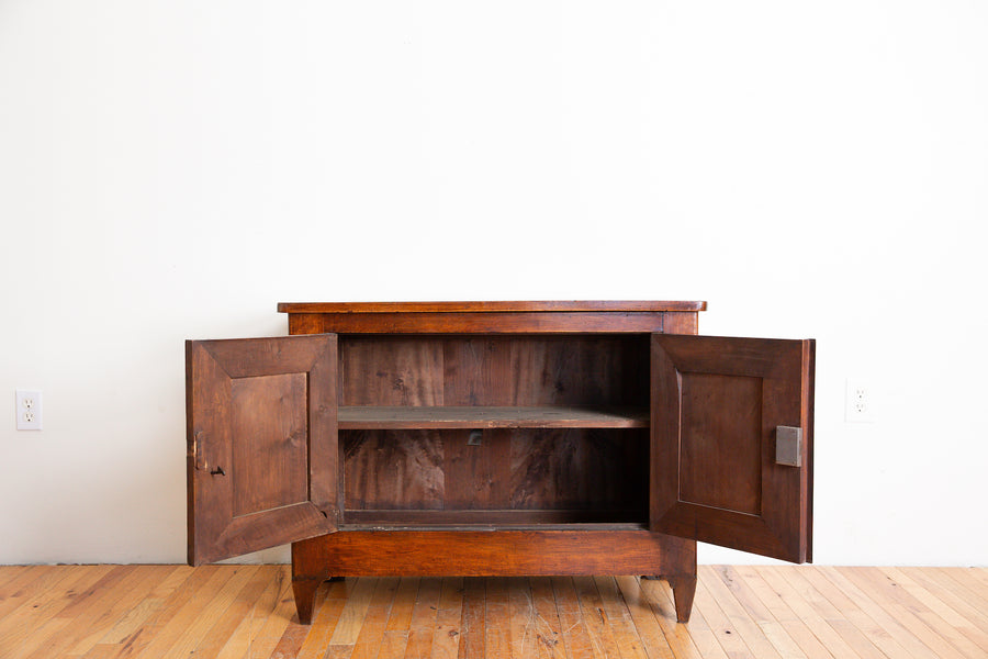 Walnut and Brass 2-Door Cabinet