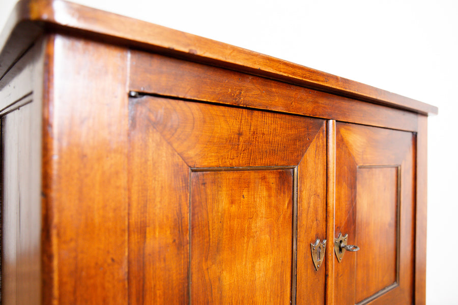 Walnut and Brass 2-Door Cabinet