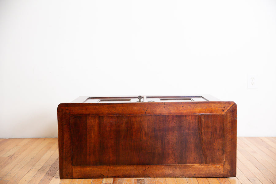 Walnut and Brass 2-Door Cabinet