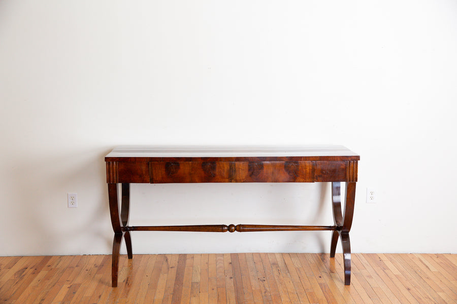 Walnut Veneered 1-Drawer Console Table