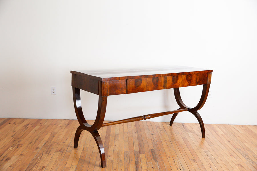 Walnut Veneered 1-Drawer Console Table