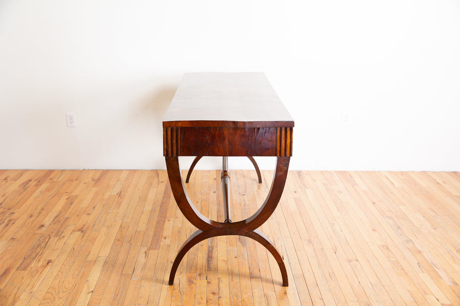 Walnut Veneered 1-Drawer Console Table