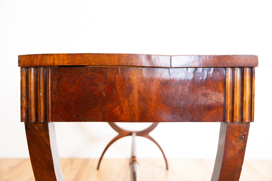 Walnut Veneered 1-Drawer Console Table