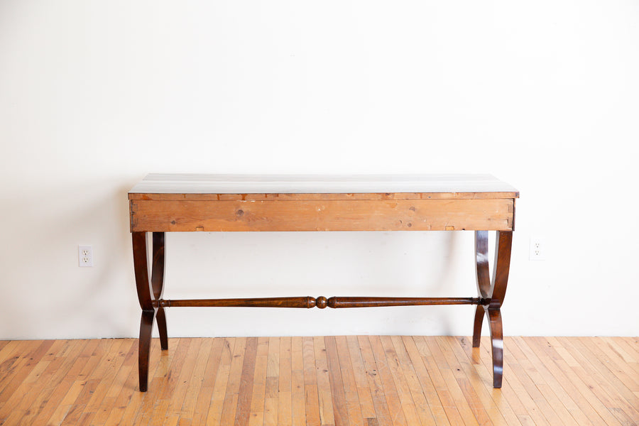 Walnut Veneered 1-Drawer Console Table