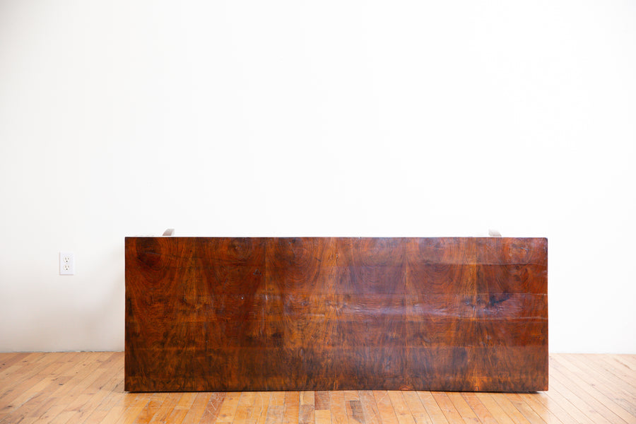 Walnut Veneered 1-Drawer Console Table