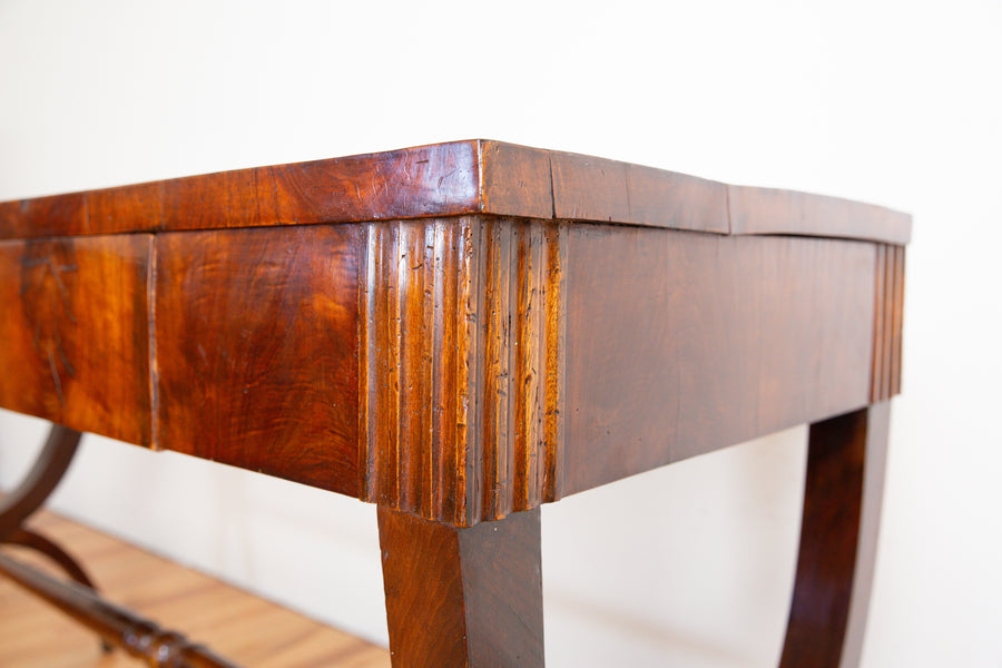 Walnut Veneered 1-Drawer Console Table