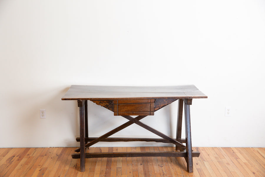 Walnut 1-Drawer Desk or Work Table