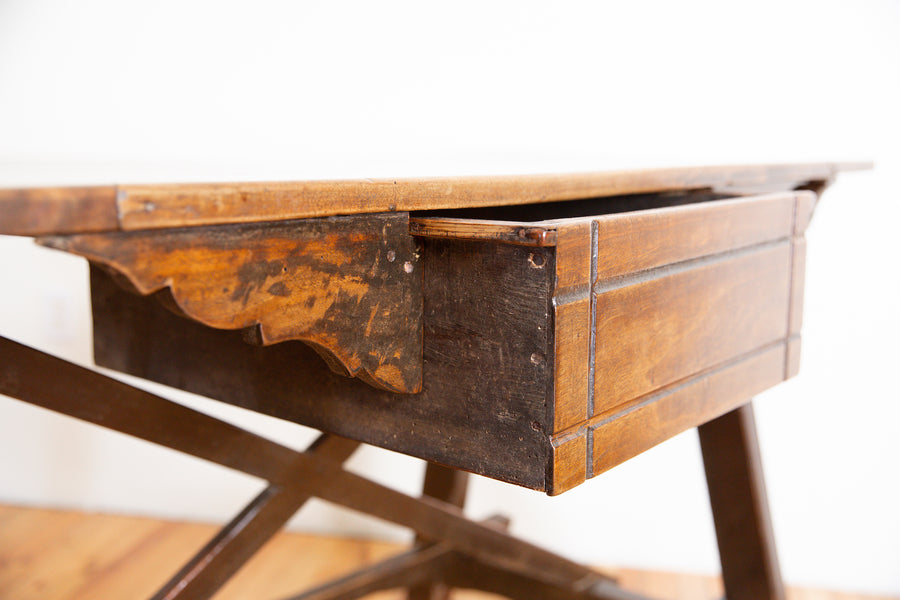 Walnut 1-Drawer Desk or Work Table