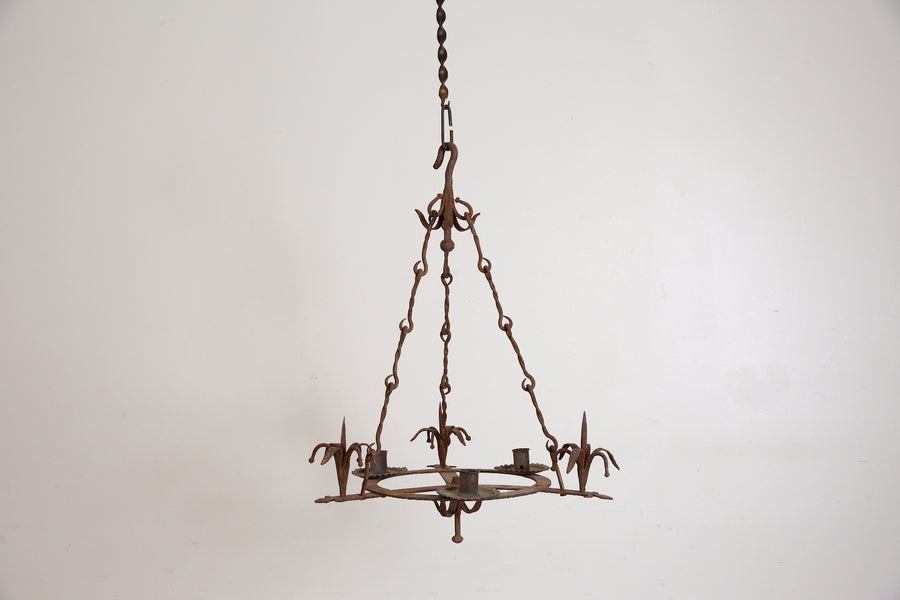 Wrought Iron 3-Light Chandelier