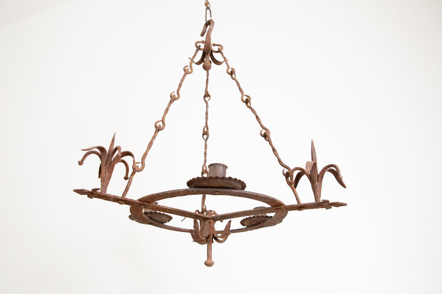 Wrought Iron 3-Light Chandelier