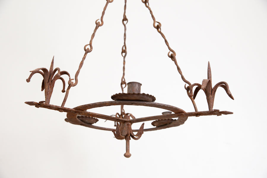 Wrought Iron 3-Light Chandelier