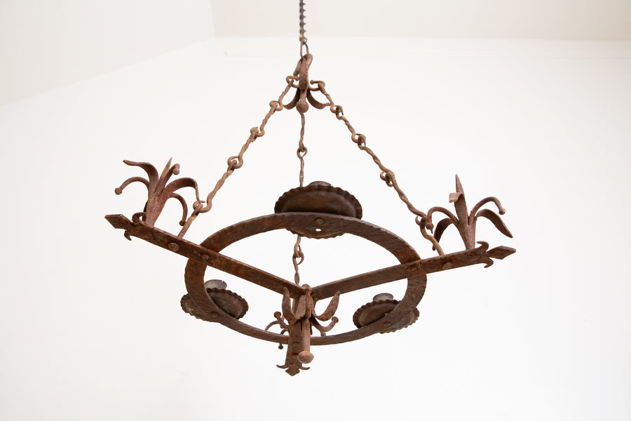 Wrought Iron 3-Light Chandelier