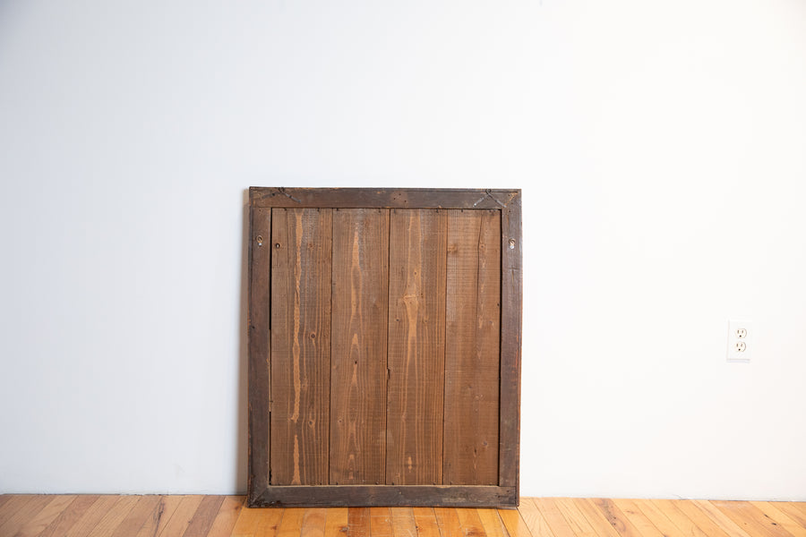 Shaped Walnut Mirror