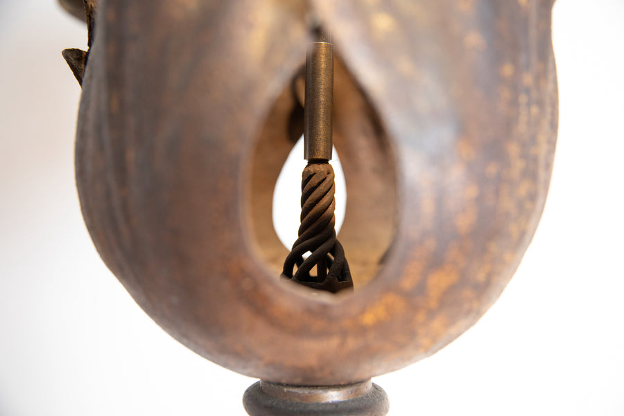Wrought Iron and Gilt Metal Floor Lamp