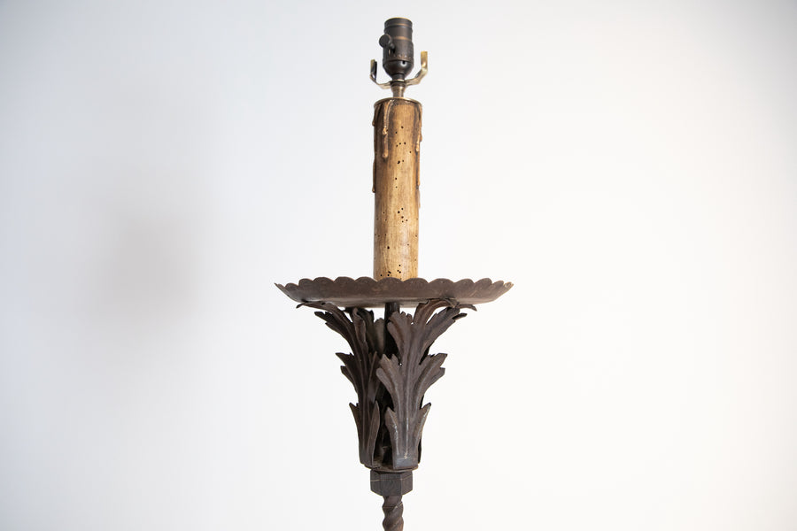 Wrought Iron and Metal Floor Lamp